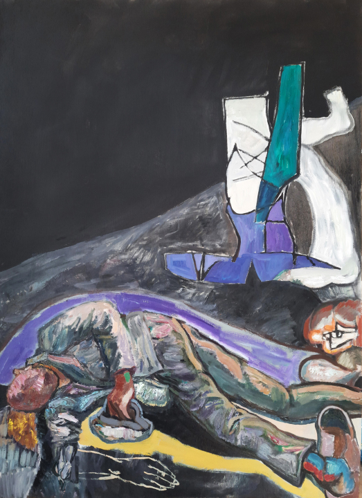 Szary tryptyk III / 110 × 80 cm / olej na płótnie / 2023