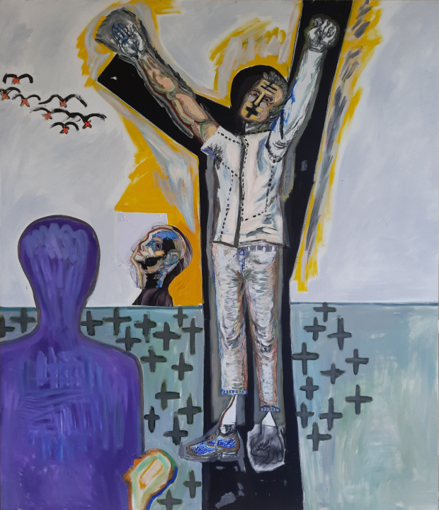 Czekając na III / 157 × 138 cm / olej na płótnie / 2023