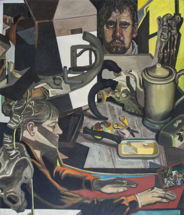 Rozmowa o malarstwie / olej na płótnie / 110 × 130 cm / 2017