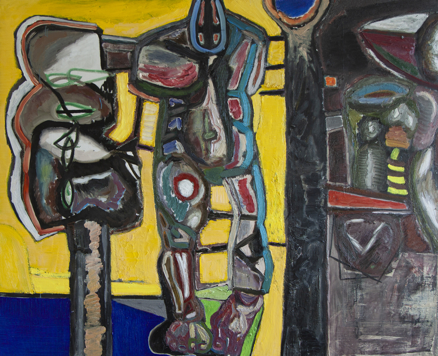 Dwie figury / olej na płótnie / 97 × 120 cm / 2021