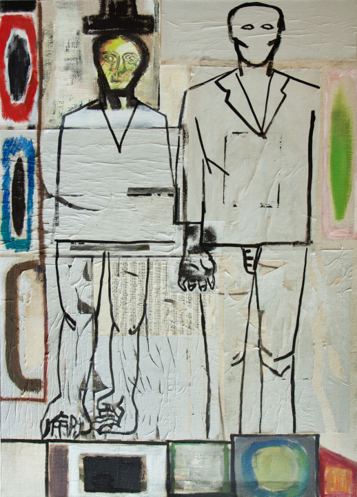 Dwie białe figury / olej na płótnie / 140 × 110 cm / 2023
