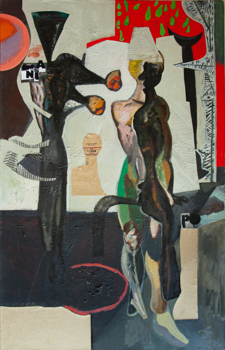 Figura przy drzewie II / olej na płótnie / 140 × 90 cm / 2022