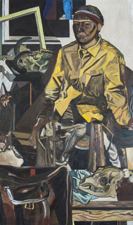 Wieczór w pracowni / olej na płótnie /190 × 110 cm / 2017